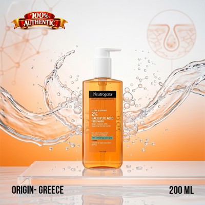 Neutrogena Clear & Defend 2% Salicylic Acid Facial Wash 200ml – Daily Acne Cleanser (GR)