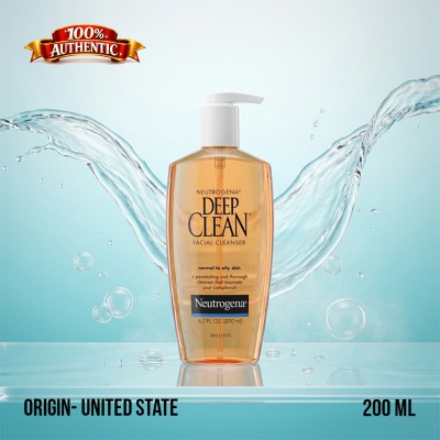 Neutrogena Deep Clean Oil-Free Cream Cleanser 200ml – Pore Purifying Daily Face Wash (US)