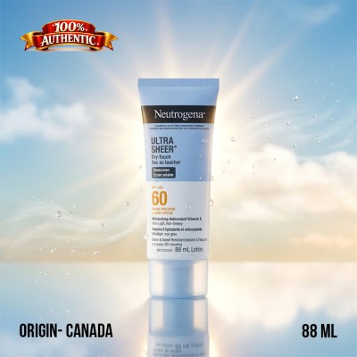 Neutrogena Ultra Sheer Dry-Touch Sunscreen SPF 60 88ml – Lightweight Non-Greasy Sun Protection (CA)