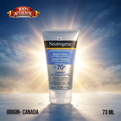 Neutrogena Sport Face Sunscreen SPF 70+ 73ml – Sweat Resistant Oil-Free Sunscreen (CA)