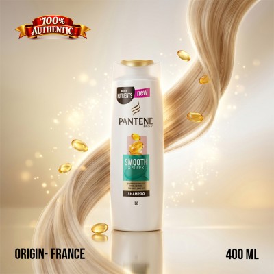Pantene Pro-V Smooth & Sleek Shampoo 400ml – Frizz Control & Smooth Hair Care (FR)