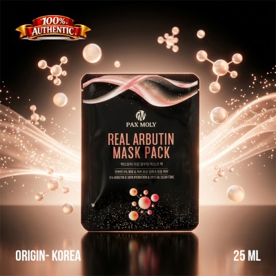 Pax Moly Real Arbutin Mask Pack 25ml – Brightening & Even Tone Sheet Mask (KO)