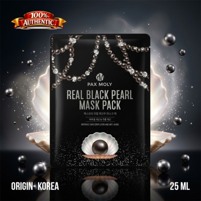Pax Moly Real Black Pearl Mask Pack 25ml – Brightening & Anti-Aging Sheet Mask (KO)