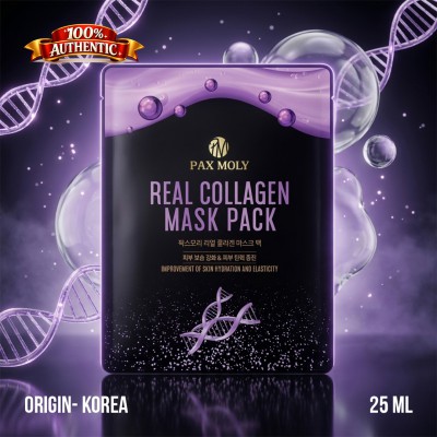Pax Moly Real Collagen Mask Pack 25ml – Firming & Elasticity Boost Sheet Mask (KO)