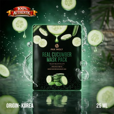 Pax Moly Real Cucumber Mask Pack 25ml – Soothing & Hydrating Sheet Mask (KO)