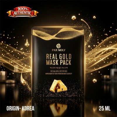 Pax Moly Real Gold Mask Pack 25ml – Brightening & Anti-Aging Luxury Sheet Mask (KO)