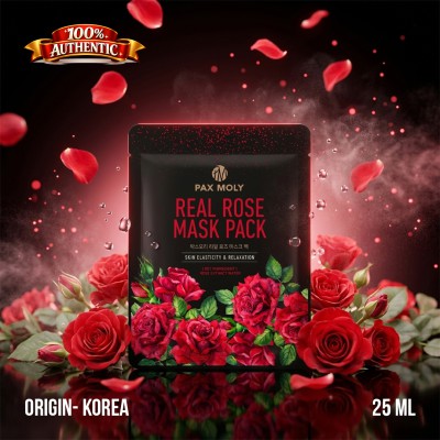 Pax Moly Real Rose Mask Pack 25ml Korea – Hydrating & Brightening Sheet Mask for Soft Glowing Skin