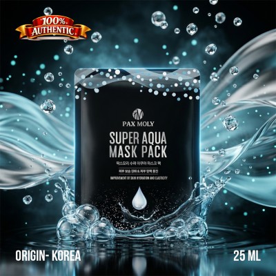 Pax Moly Super Aqua Mask Pack 25ml Korea – Deep Hydration Sheet Mask for Fresh & Plump Skin