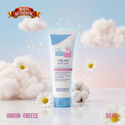 Sebamed Baby Cream Extra Soft 50ml Germany – pH 5.5 Moisturizing Cream with Panthenol for Delicate Baby Skin
