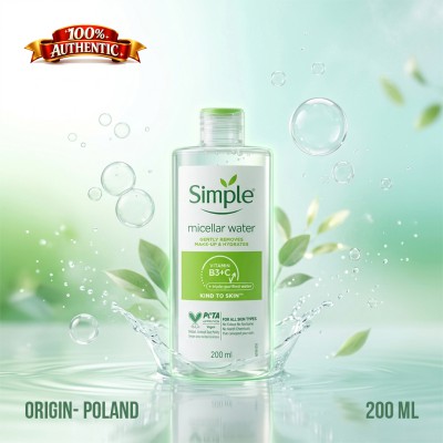 Simple Micellar Water 200ml Poland – Gentle Makeup Remover & Hydrating Cleanser for Sensitive Skin