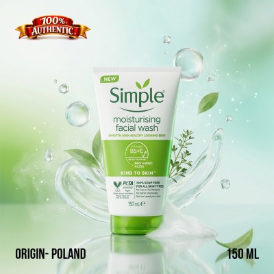 Simple Moisturising Facial Wash 150ml Poland – Gentle Hydrating Face Cleanser for Sensitive Skin