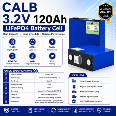 L148F120A 3.2V 120Ah LiFePO4 Prismatic Rechargeable Battery Cell