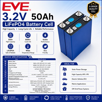 EVE LF50L 3.2 v 50ah lifepo4 prismatic battery cell